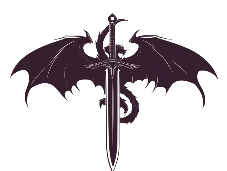 Dragon Slayer Sword Vinyl Car Decal Sticker – Waterproof & UV-Resistant 8"