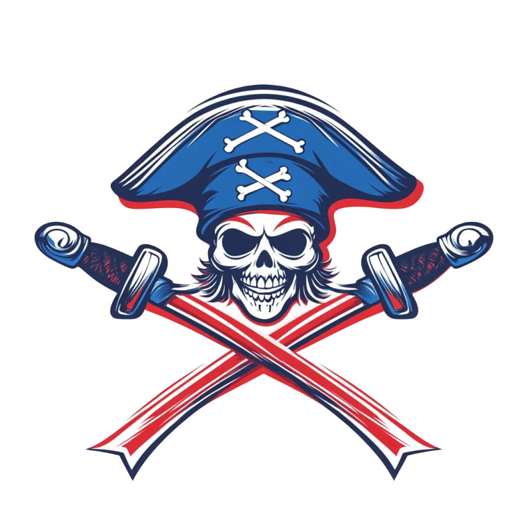 Pirate Hat Logo Vinyl Car Decal Sticker – Waterproof & UV-Resistant 8"