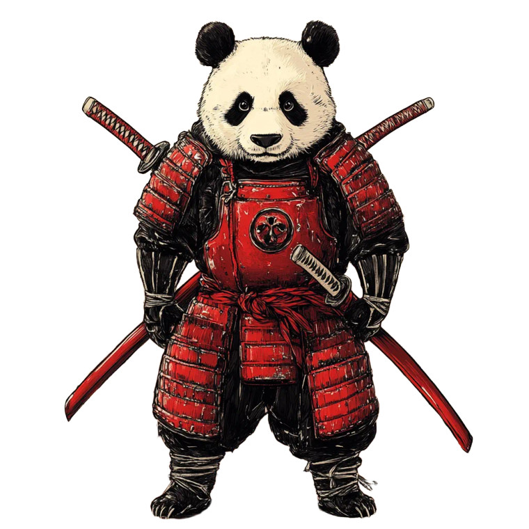 Samurai Panda Warrior V2 Vinyl Car Decal Sticker – Waterproof & UV-Resistant 8"