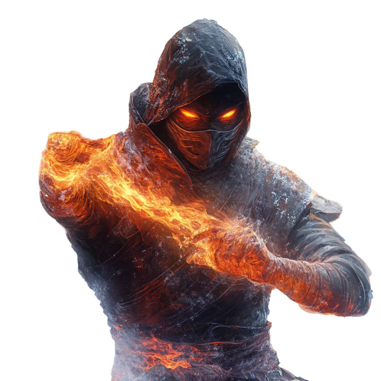 Elemental Ninja Vinyl Car Decal Sticker – Waterproof & UV-Resistant 8"