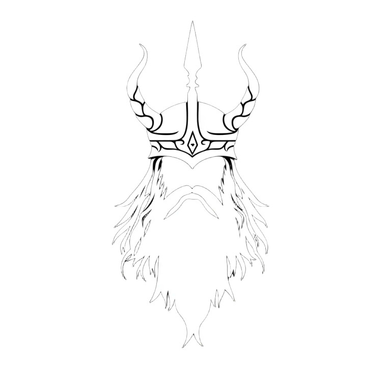 Odin Silhouette Design Vinyl Car Decal Sticker – Waterproof & UV-Resistant 8"