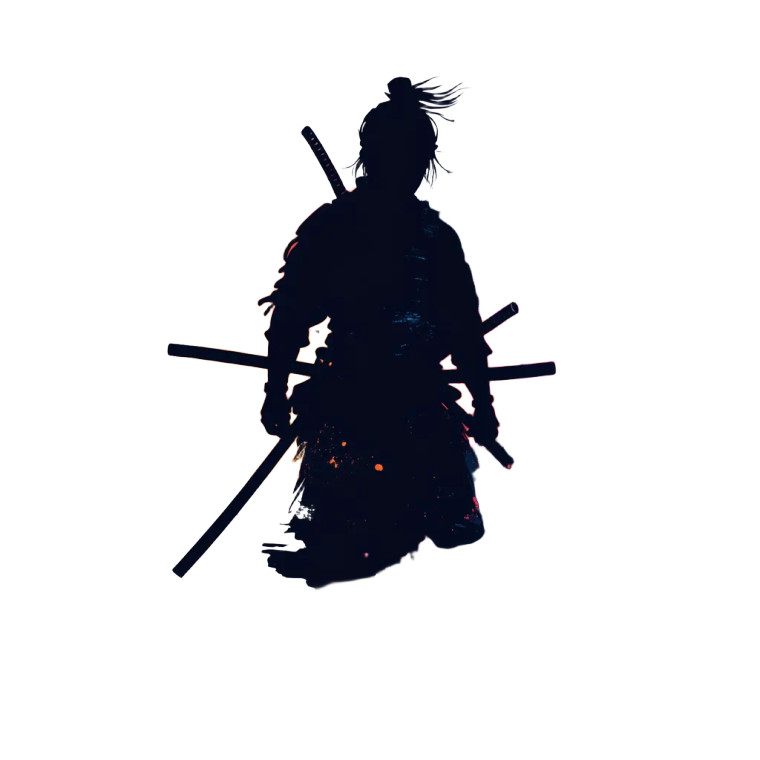 Samurai Silhouette Logo V2 Vinyl Car Decal Sticker – Waterproof & UV-Resistant 8"