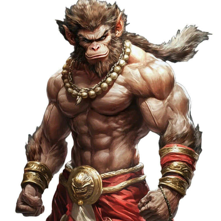 Muscular Monkey King Vinyl Car Decal Sticker – Waterproof & UV-Resistant 8"