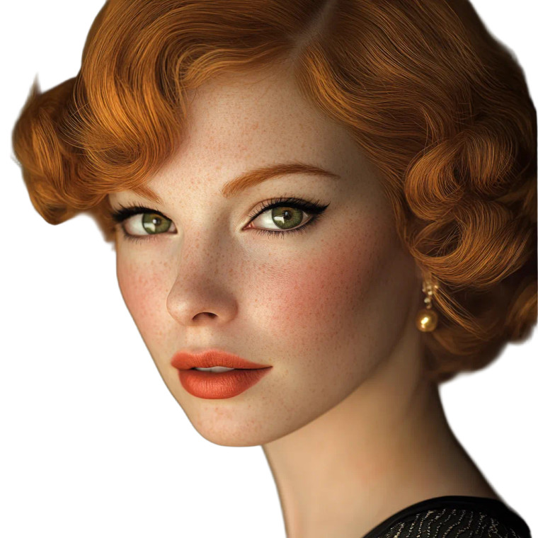 Glamorous Ginger Woman Vinyl Car Decal Sticker – Waterproof & UV-Resistant 8"