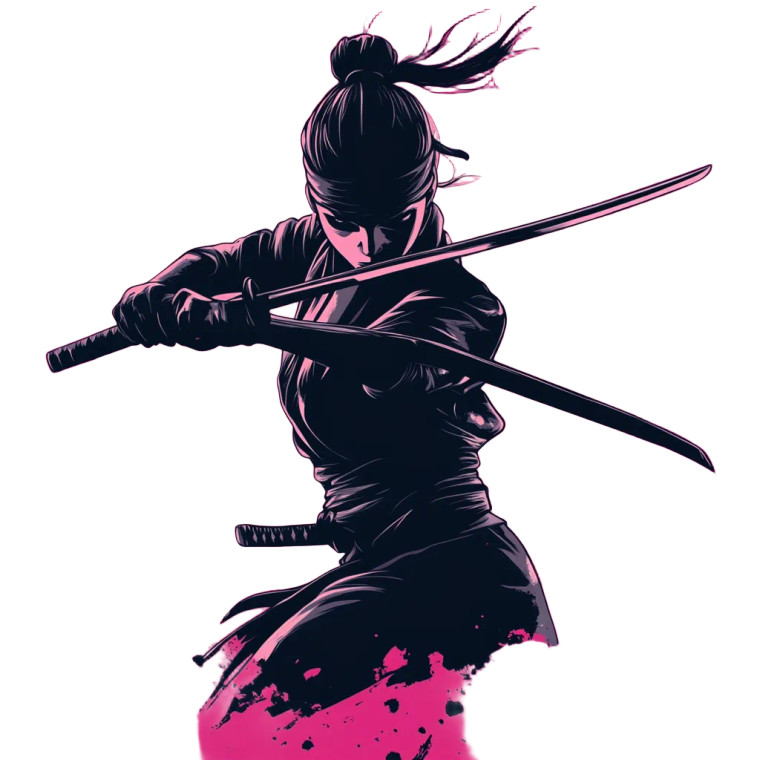 Female Ninja Vinyl Car Decal Sticker – Waterproof & UV-Resistant 8"