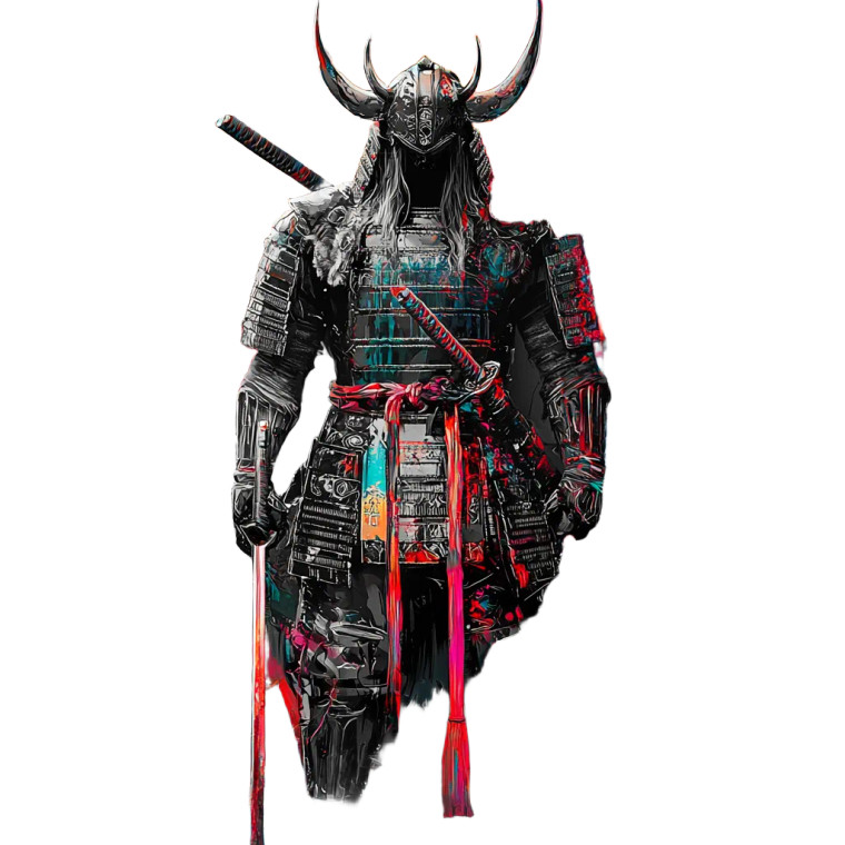 Cyberpunk Viking Samurai Vinyl Car Decal Sticker – Waterproof & UV-Resistant 8"