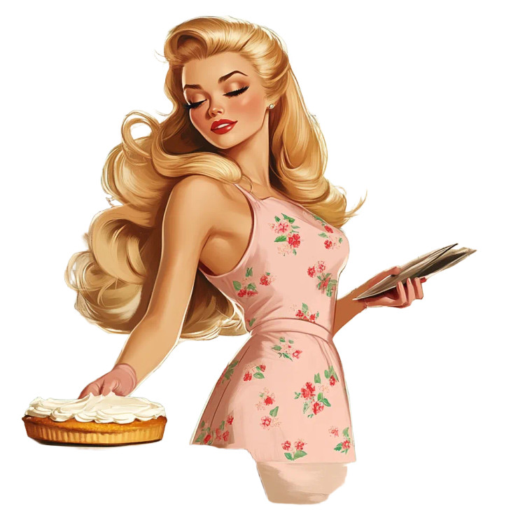 Retro Baking Blonde Vinyl Car Decal Sticker – Waterproof & UV-Resistant 8"