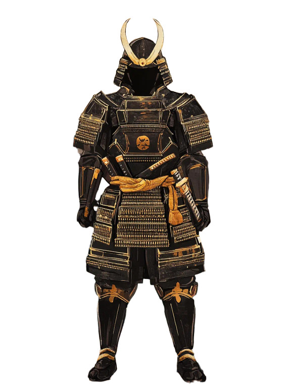 Art Deco Samurai Vinyl Car Decal Sticker – Waterproof & UV-Resistant 8"