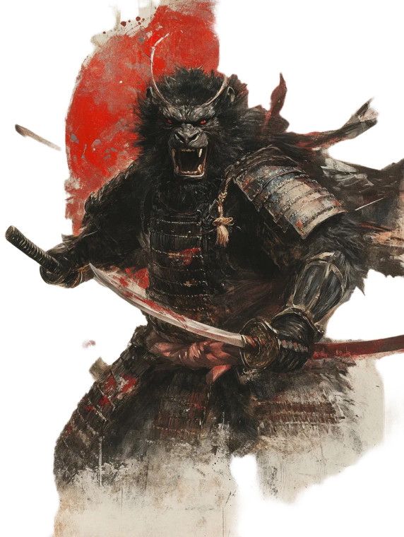 Samurai Sasquatch Invasion Vinyl Car Decal Sticker – Waterproof & UV-Resistant 8"