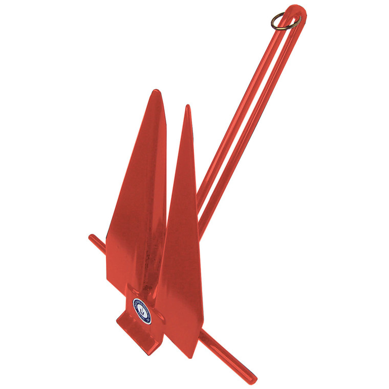 Premium Red Slip-Ring Fluke Boat Anchor | Holds Up To 16ft | Ideal for Soft & Moderate Conditions | Cast Iron Anchor Only