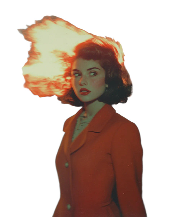 Flaming Hair Woman Vinyl Car Decal Sticker – Waterproof & UV-Resistant 8"