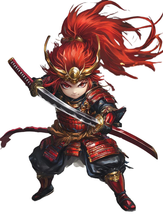 Chibi Samurai Boy Vinyl Car Decal Sticker – Waterproof & UV-Resistant 8"