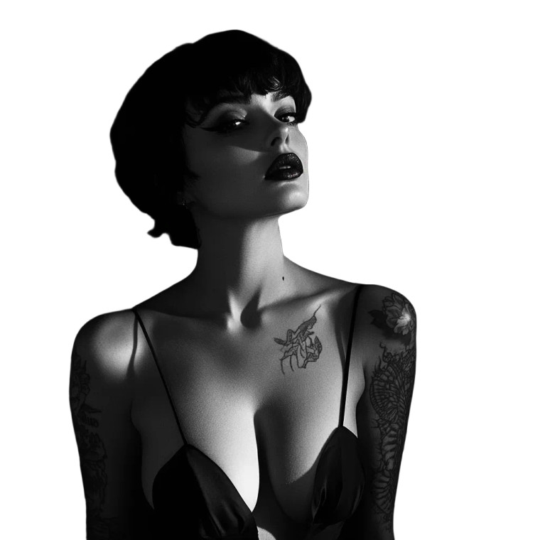 Mysterious Tattooed Woman Vinyl Car Decal Sticker – Waterproof & UV-Resistant 8"