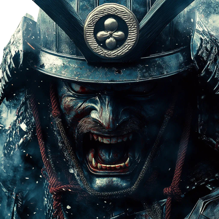 Defeated Samurai Portrait Vinyl Car Decal Sticker – Waterproof & UV-Resistant 8"