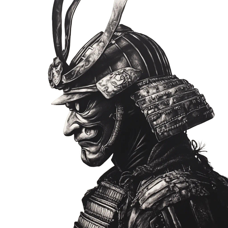 Samurai With Oni Mask V3 Vinyl Car Decal Sticker – Waterproof & UV-Resistant 8"