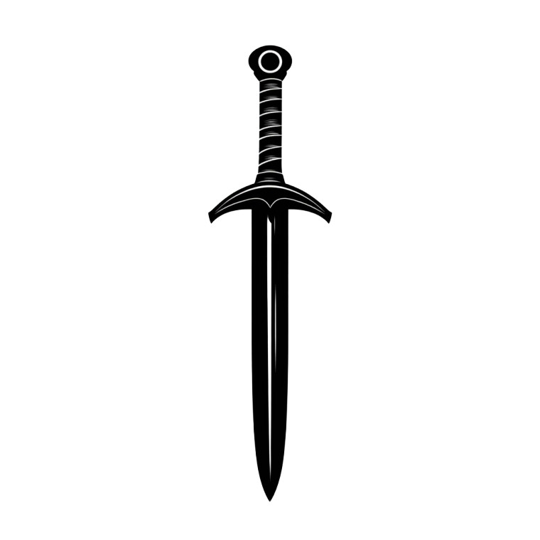 Simple Sword Symbol Vinyl Car Decal Sticker – Waterproof & UV-Resistant 8"