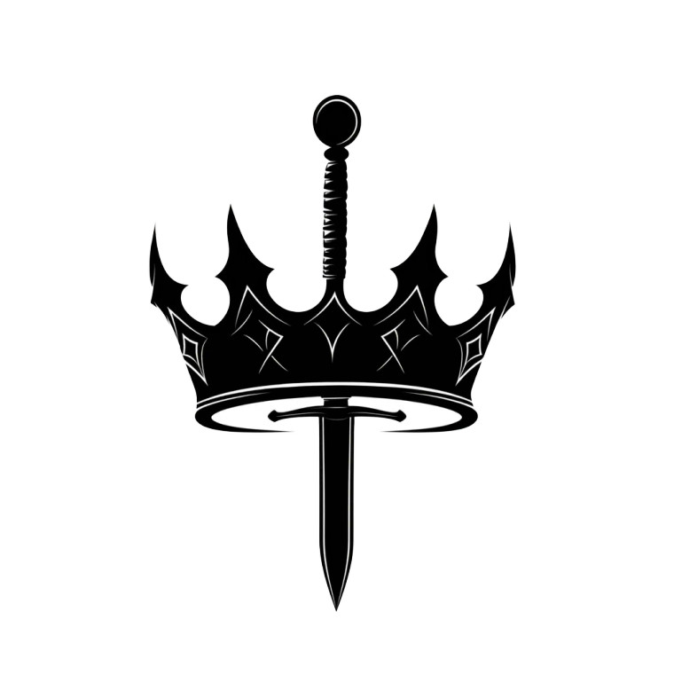 Hidden Dagger Crown Vinyl Car Decal Sticker – Waterproof & UV-Resistant 8"