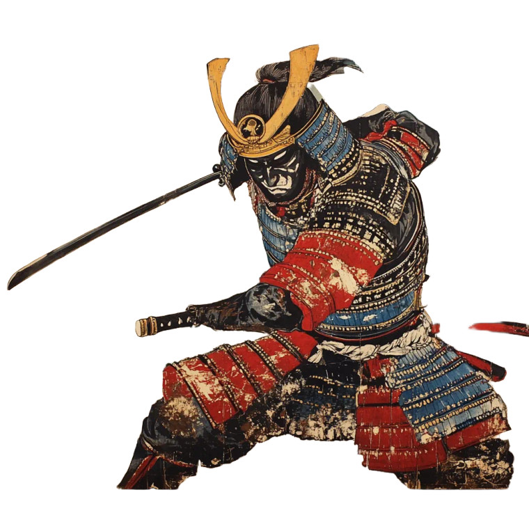 Divine Samurai Painting Vinyl Car Decal Sticker – Waterproof & UV-Resistant 8"