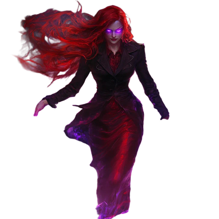 Enigmatic Redheaded Sorceress Vinyl Car Decal Sticker – Waterproof & UV-Resistant 8"