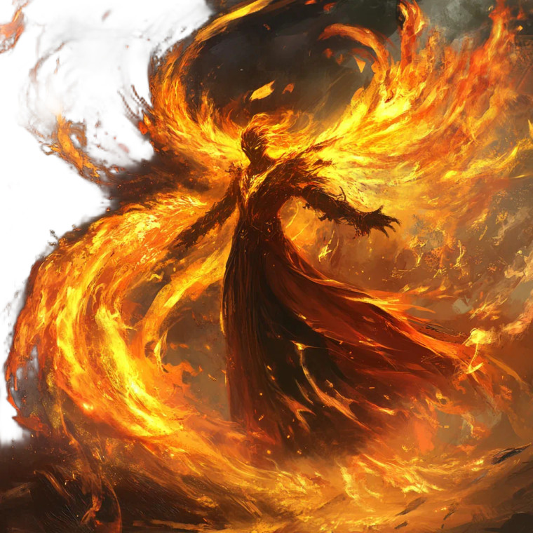 Flame Spirit Being Vinyl Car Decal Sticker – Waterproof & UV-Resistant 8"