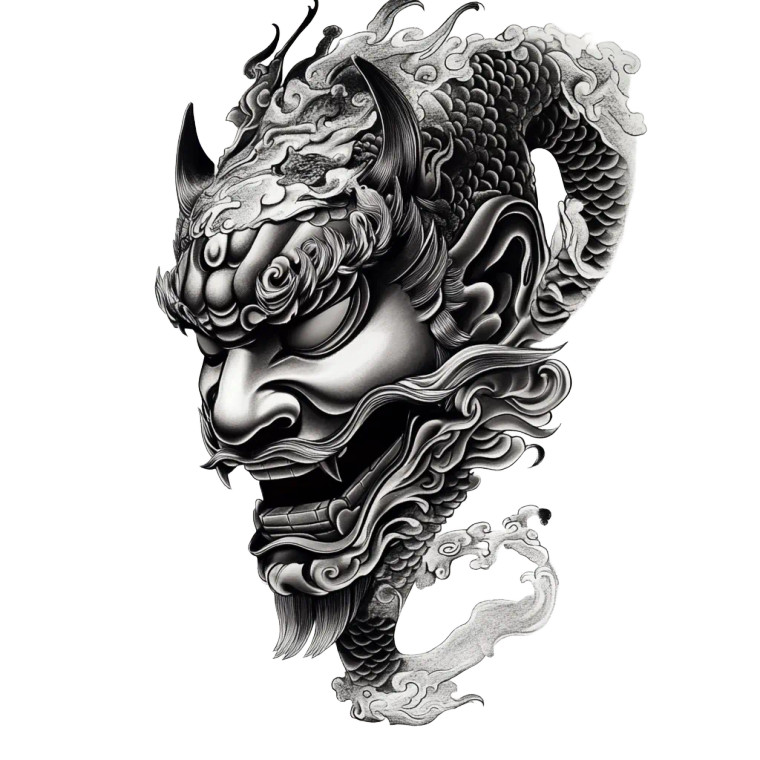 Hanya Mask Tattoo V4 Vinyl Car Decal Sticker – Waterproof & UV-Resistant 8"