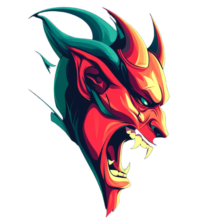 Oni Demon Warrior Vinyl Car Decal Sticker – Waterproof & UV-Resistant 8"