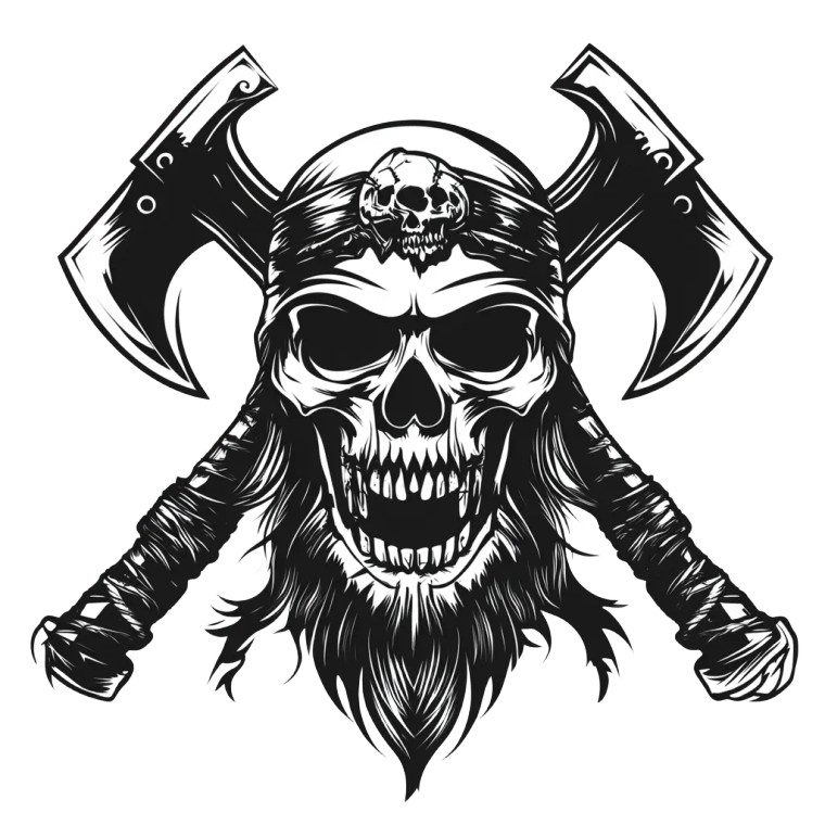 Viking Warrior Skull Vinyl Car Decal Sticker – Waterproof & UV-Resistant 8"