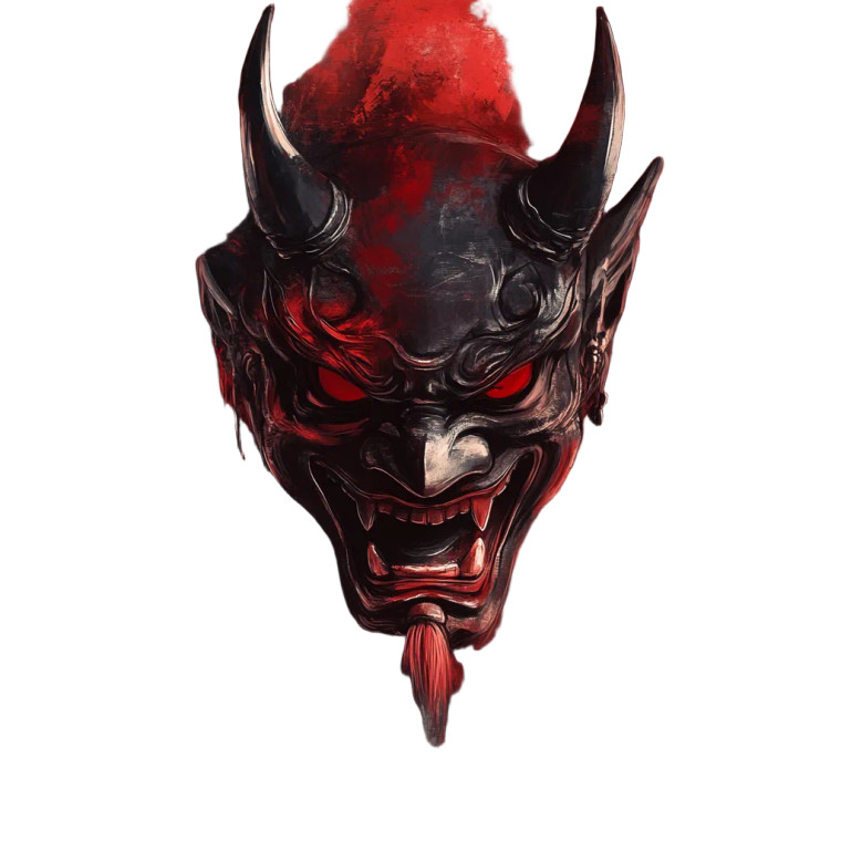 Oni Mask Art V3 Vinyl Car Decal Sticker – Waterproof & UV-Resistant 8"