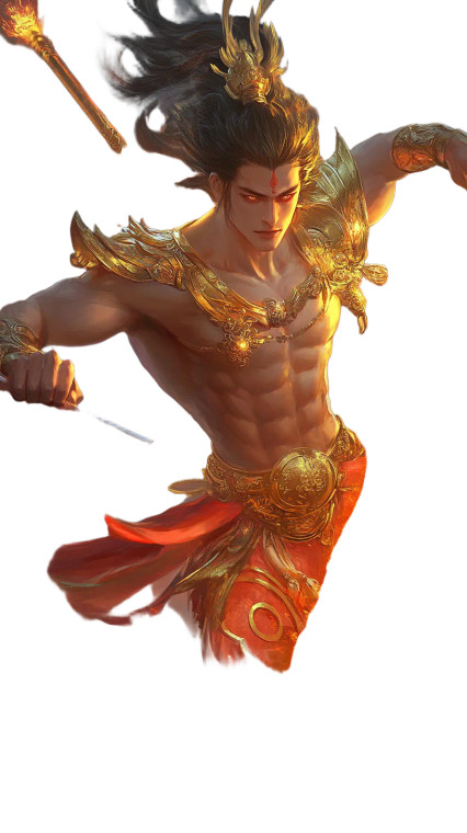 Nezha With Spear Vinyl Car Decal Sticker – Waterproof & UV-Resistant 8"