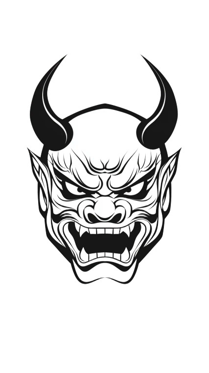 Oni Mask Logo V6 Vinyl Car Decal Sticker – Waterproof & UV-Resistant 8"