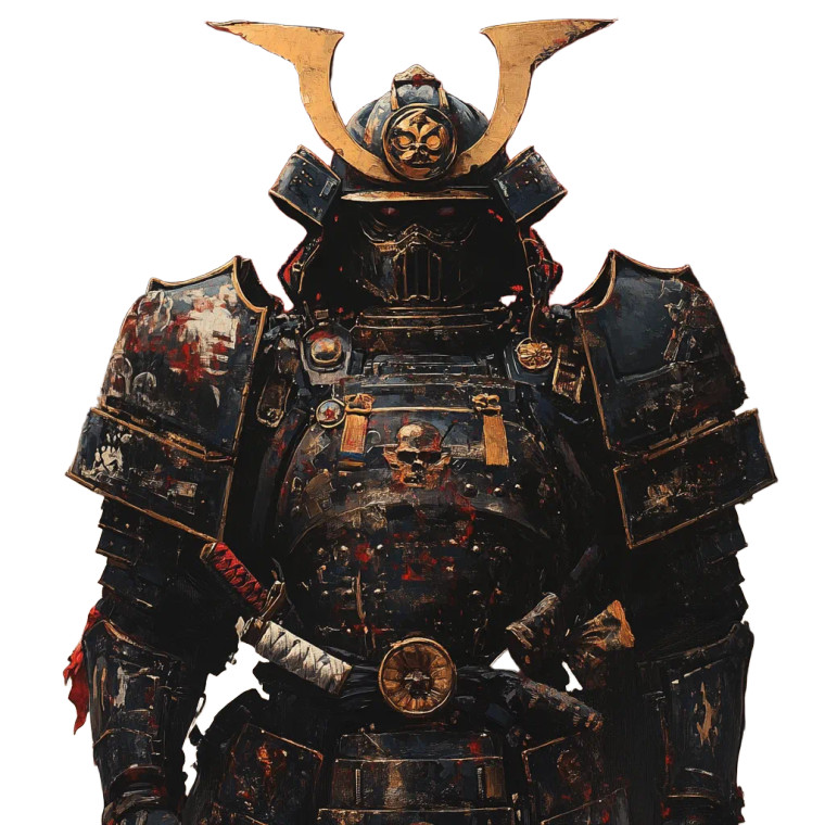 Samurai Fantasy Armor Vinyl Car Decal Sticker – Waterproof & UV-Resistant 8"