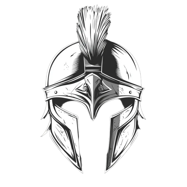 Spartan Helm Vector Vinyl Car Decal Sticker – Waterproof & UV-Resistant 8"