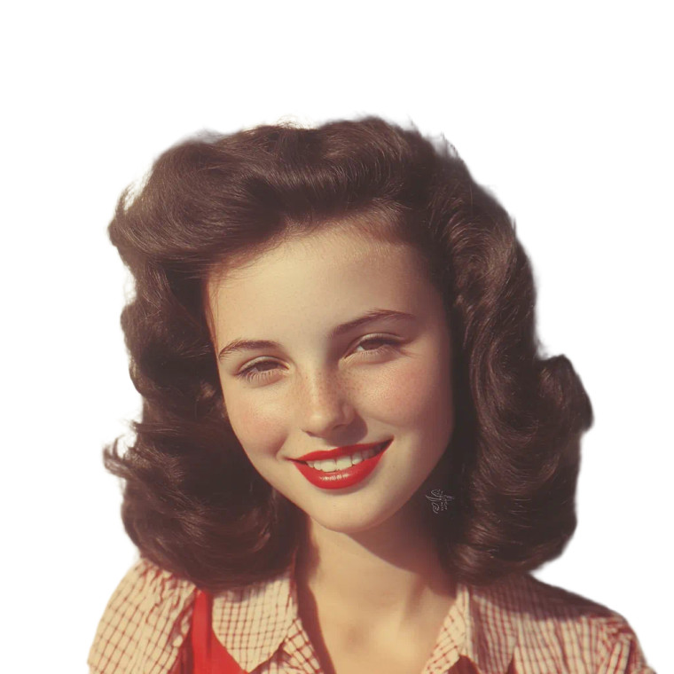 Vintage Young Woman Vinyl Car Decal Sticker – Waterproof & UV-Resistant 8"