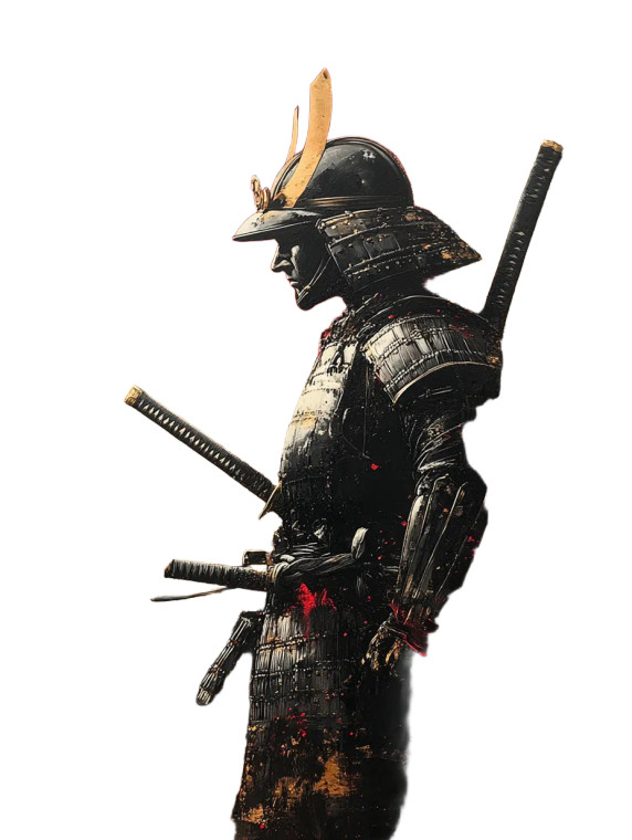 Golden Samurai Art Vinyl Car Decal Sticker – Waterproof & UV-Resistant 8"