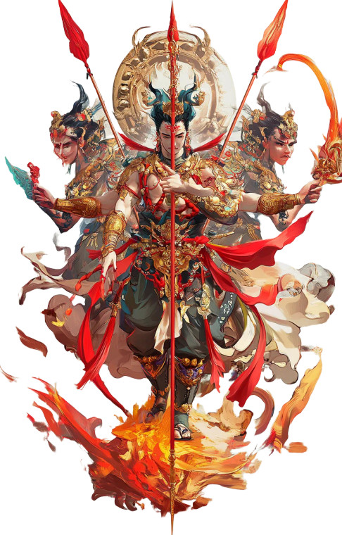 Nezha Mythological Design Vinyl Car Decal Sticker – Waterproof & UV-Resistant 8"