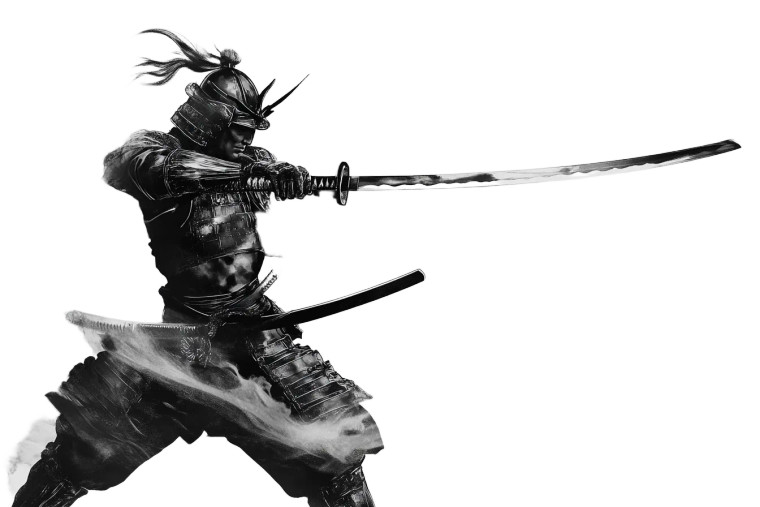 Samurai Smoke Katana Vinyl Car Decal Sticker – Waterproof & UV-Resistant 8"