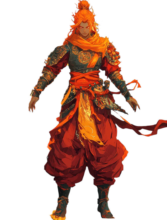 Fiery Nezha Warrior Vinyl Car Decal Sticker – Waterproof & UV-Resistant 8"