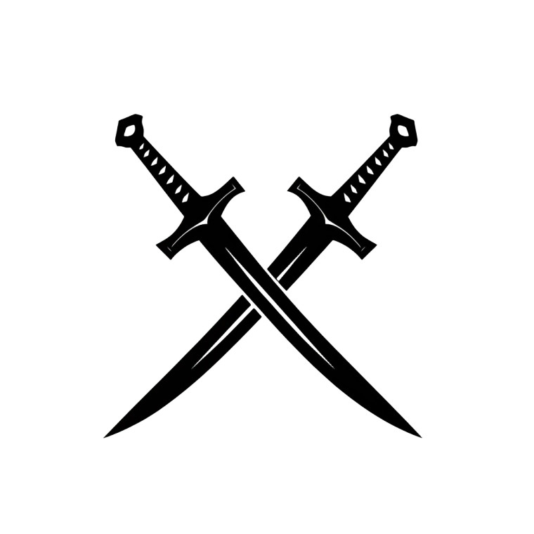 Crossed Swords Logo V3 Vinyl Car Decal Sticker – Waterproof & UV-Resistant 8"
