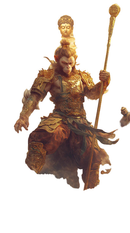 Golden Monkey Vs Buddha Vinyl Car Decal Sticker – Waterproof & UV-Resistant 