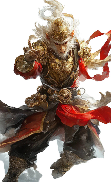 Sun Wukong Illustration V4 Vinyl Car Decal Sticker – Waterproof & UV-Resistant 8"