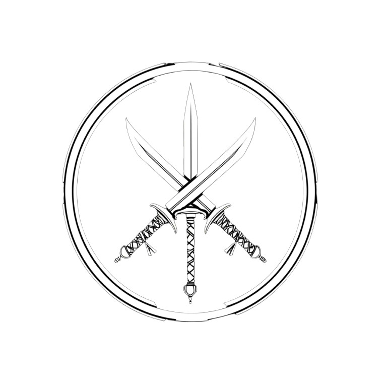 Crossed Saber Logo Vinyl Car Decal Sticker – Waterproof & UV-Resistant 8"