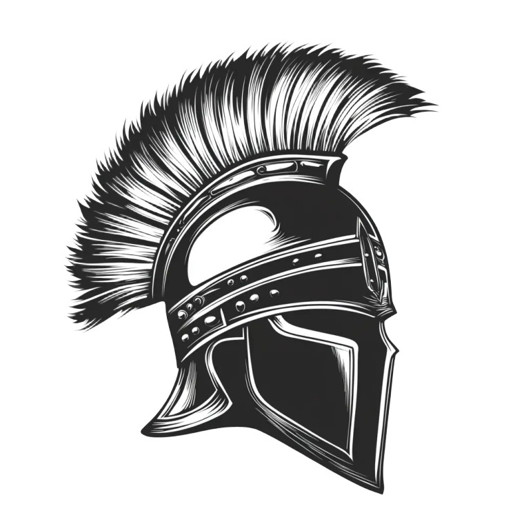 Corinthian Helmet Icon Vinyl Car Decal Sticker – Waterproof & UV-Resistant 8"