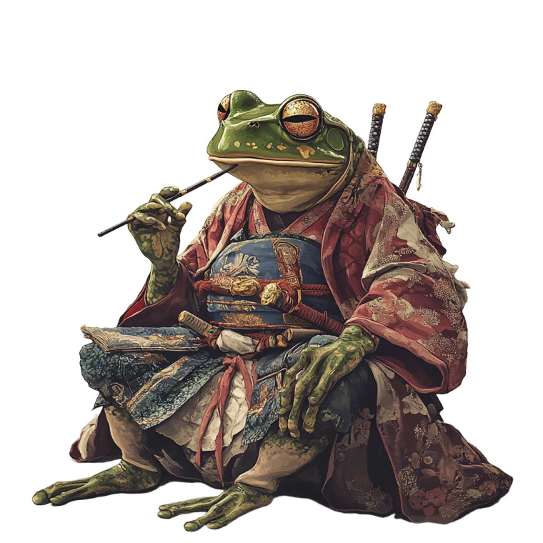 Frog Warrior Smoking Vinyl Car Decal Sticker – Waterproof & UV-Resistant 8"