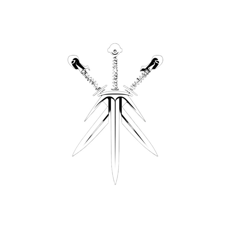 Swords Crossing Vinyl Car Decal Sticker – Waterproof & UV-Resistant 8"