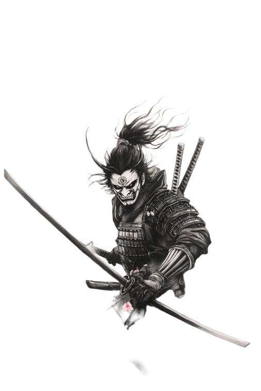 Samurai In Oni Mask V3 Vinyl Car Decal Sticker – Waterproof & UV-Resistant 8"