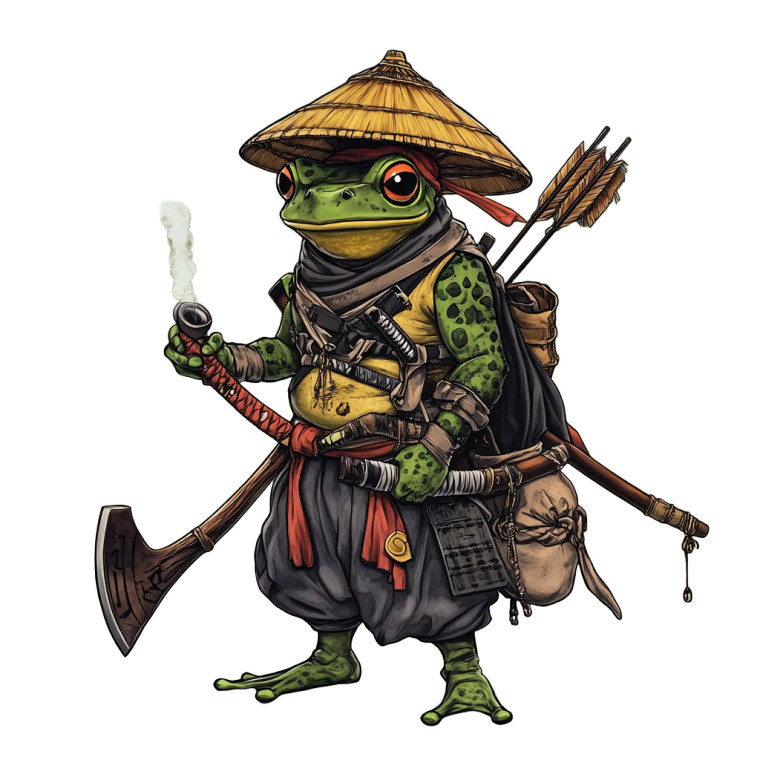 Samurai Coqui Frog Vinyl Car Decal Sticker – Waterproof & UV-Resistant 8"