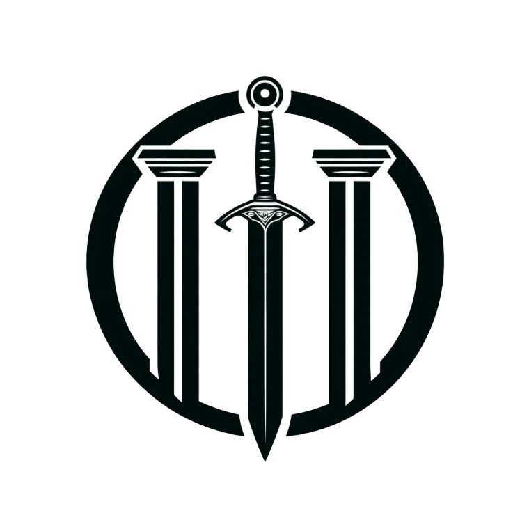 Justice Sword Logo Vinyl Car Decal Sticker – Waterproof & UV-Resistant 8"