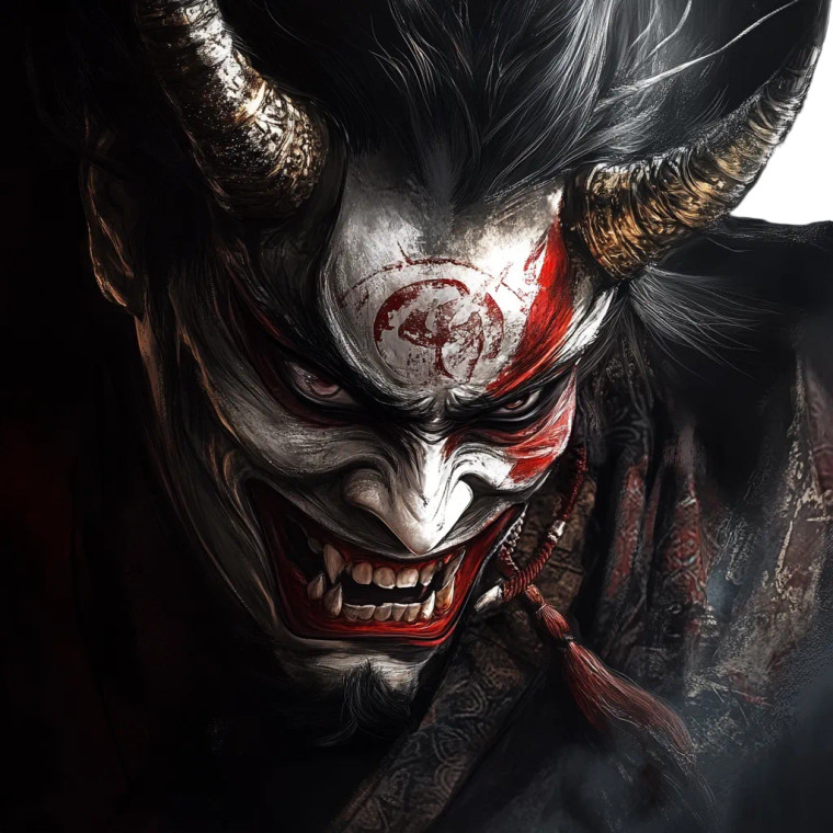 Oni Mask V13 Vinyl Car Decal Sticker – Waterproof & UV-Resistant 8"