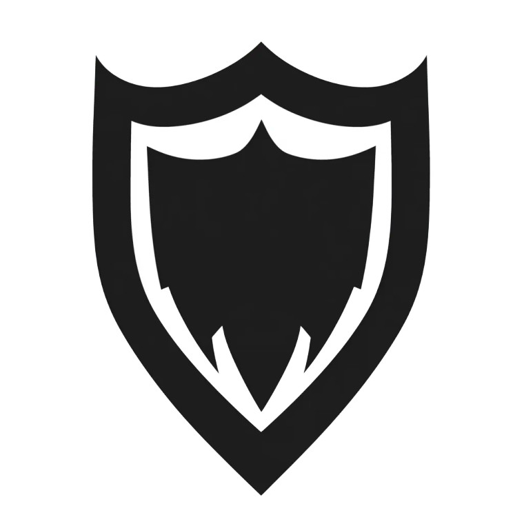 Black Shield Logo Vinyl Car Decal Sticker – Waterproof & UV-Resistant 8"