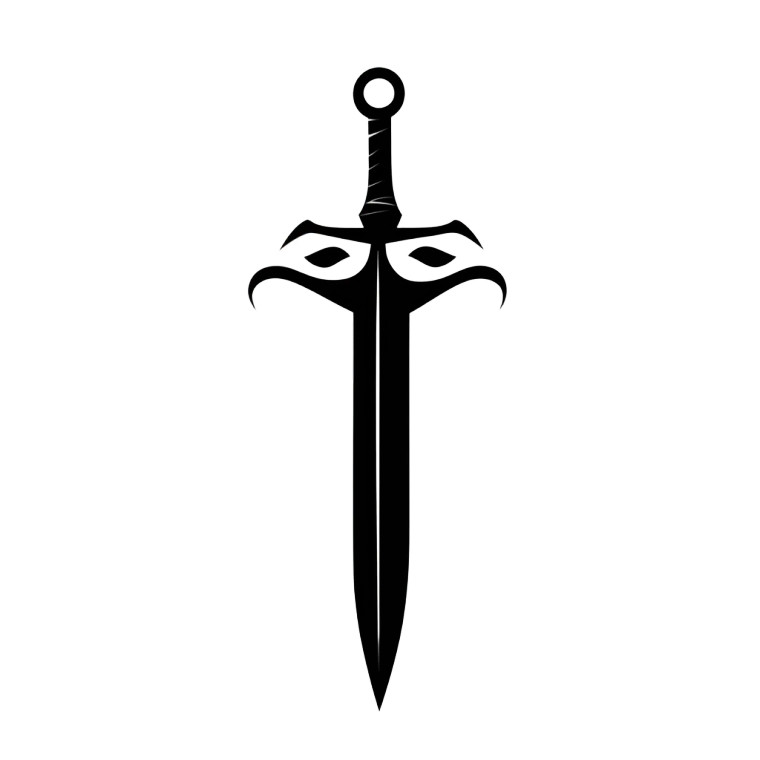 Smiling Sword Logo Vinyl Car Decal Sticker – Waterproof & UV-Resistant 8"